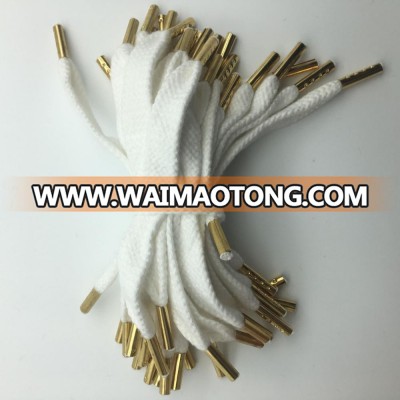 flat cotton drawstring cord with metal barb end